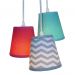 Lustre Pendente Triplo Bebê Chevron Cinza, Pink e Tiffany