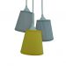 Lustre Pendente Triplo Crie Casa Amarelo e Cinza