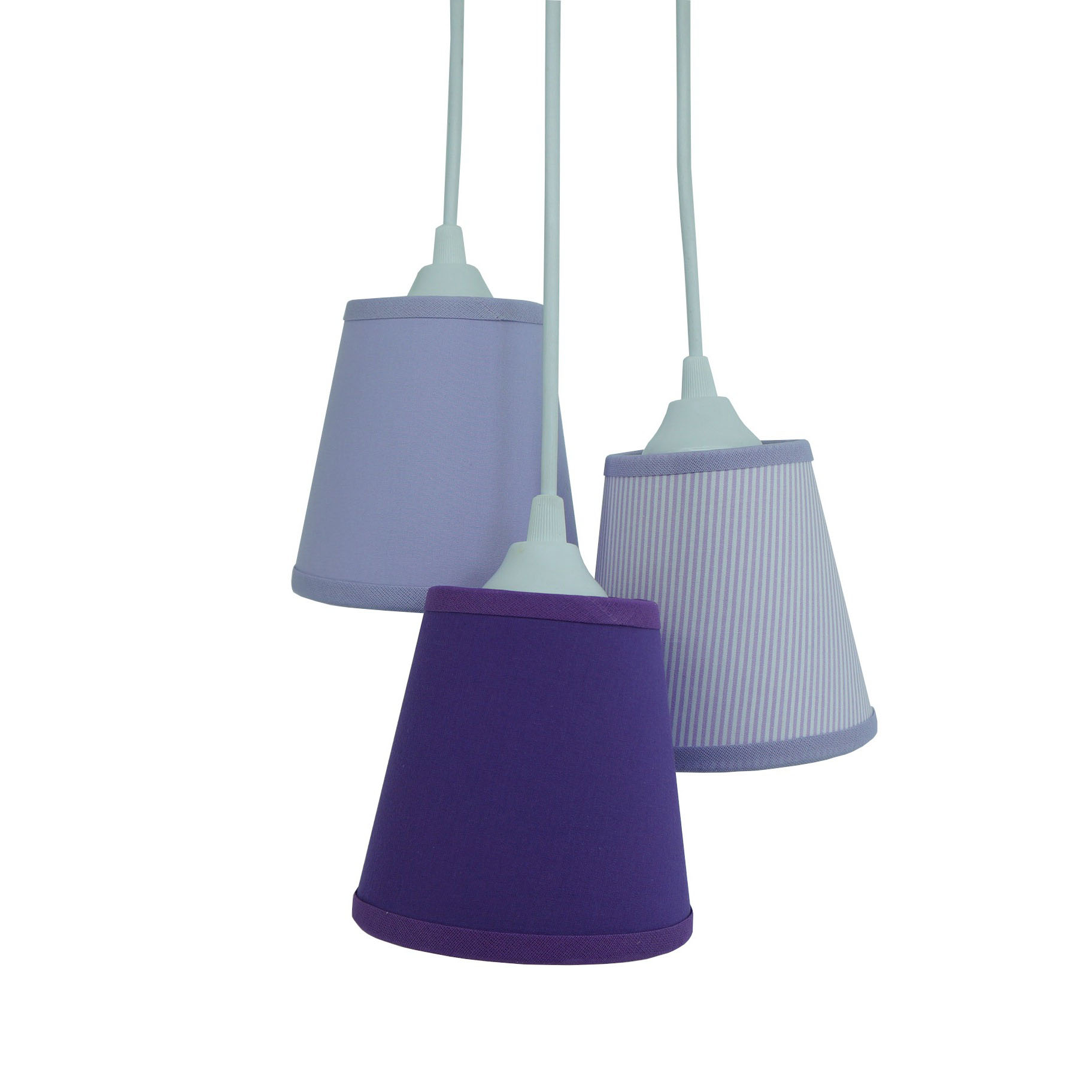 Lustre Pendente Triplo Crie Casa Lilás e Roxo