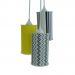 Lustre Pendente Triplo Crie Casa Zig Zag Cinza, Preto e Amarelo