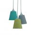 Lustre Pendente Triplo Quarto de Bebê Chevron Amarelo, Verde e Cinza