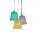 Lustre Pendente Triplo Quarto de Bebê Chevron Amarelo, Verde e Cinza