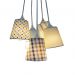 Lustre Pendente Xadrez e Listras Baby Bege e Azul Bebê