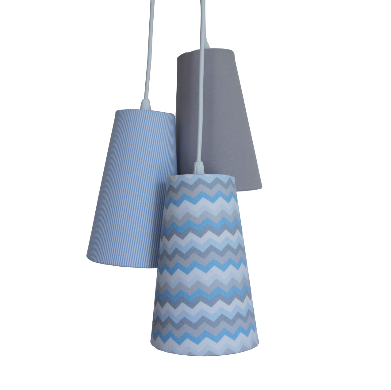Pendente Chevron Bebê Cinza e Azul