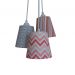 Pendente Triplo Bebê Chevron Tons de Azul e Rosa
