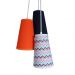 Pendente Triplo Chevron Marinho e Laranja
