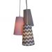 Pendente Triplo Menina Rosa e Cinza Chevron
