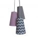 Pendente Triplo Menina Rosa e Cinza Chevron