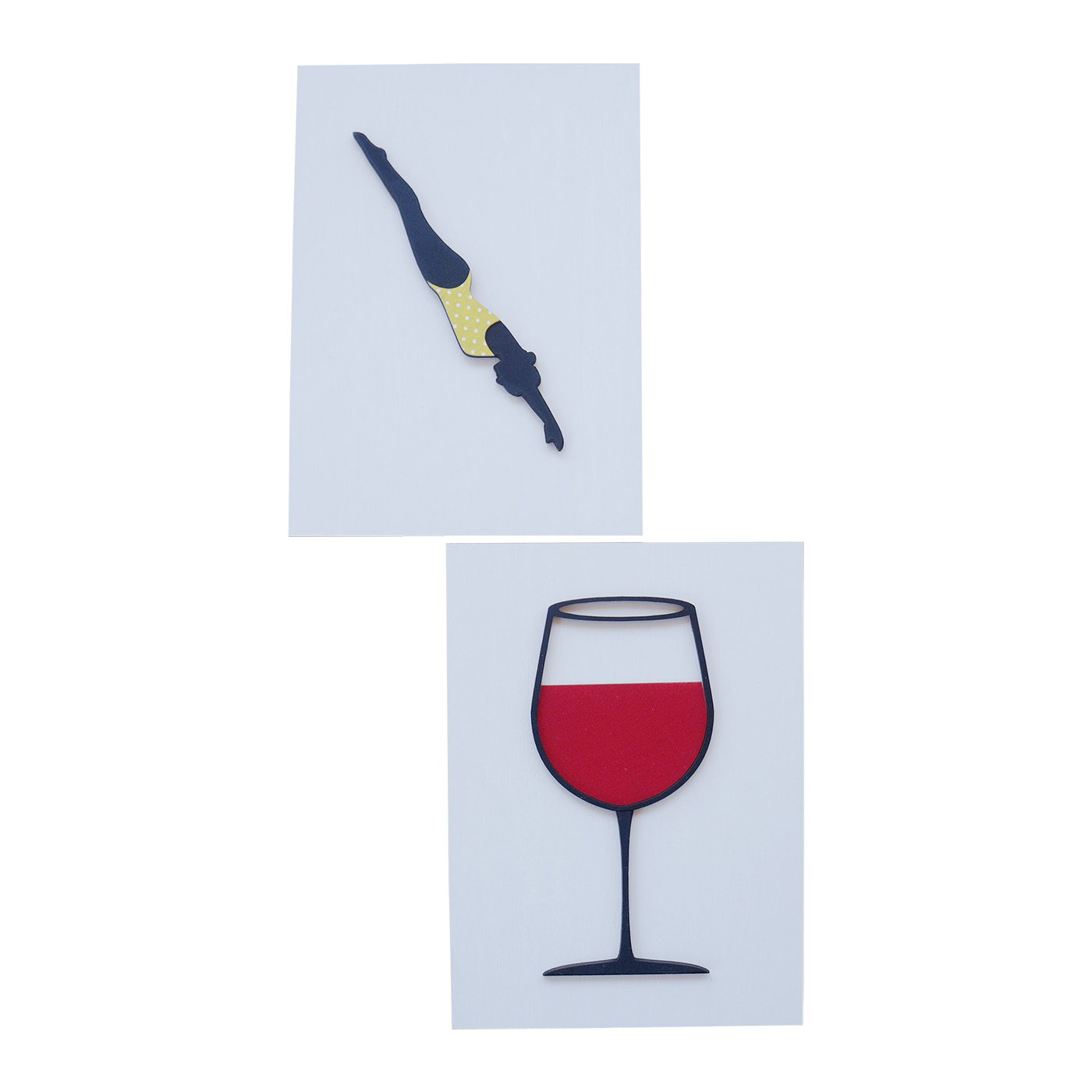 Quadro Decorativo Mergulhando na Taça de Vinho