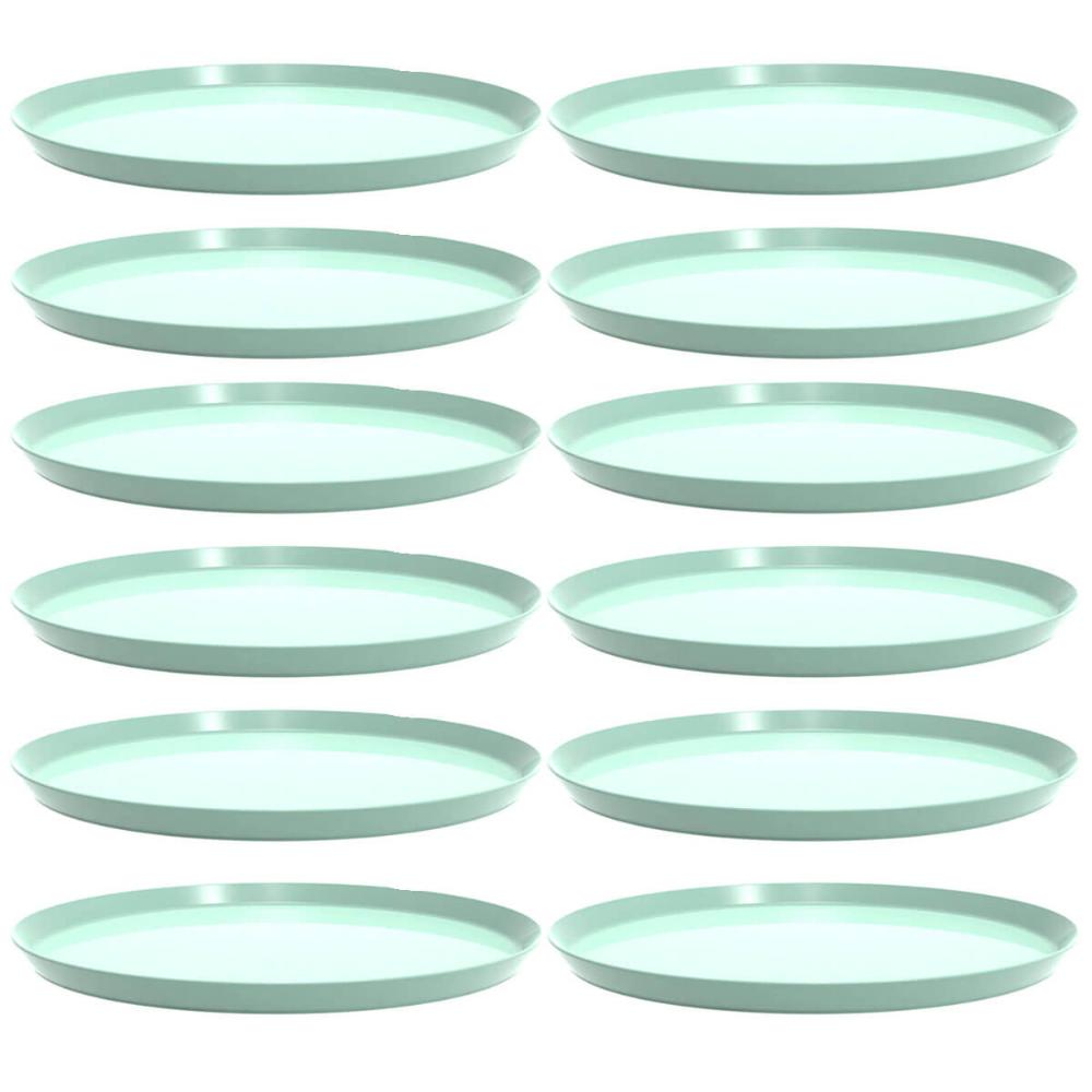 12 Bandejas Redondas 28cm Verde Menta Servir Doces Salgados Bubble Crippa Bar Restaurante