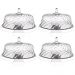 4 Boleiras com Cúpula e Pé 34cm Glassy Transparente Porta Bolo Tortas Doces Crippa