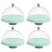 4 Porta Bolo com Cúpula e Pé 30cm Verde Menta Bubble Crippa Boleira Tortas Doces