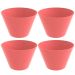 4 Potes Balde para Pipoca 3,8L Plástico Resistente Crippa Pipoqueira Rosa Goiaba