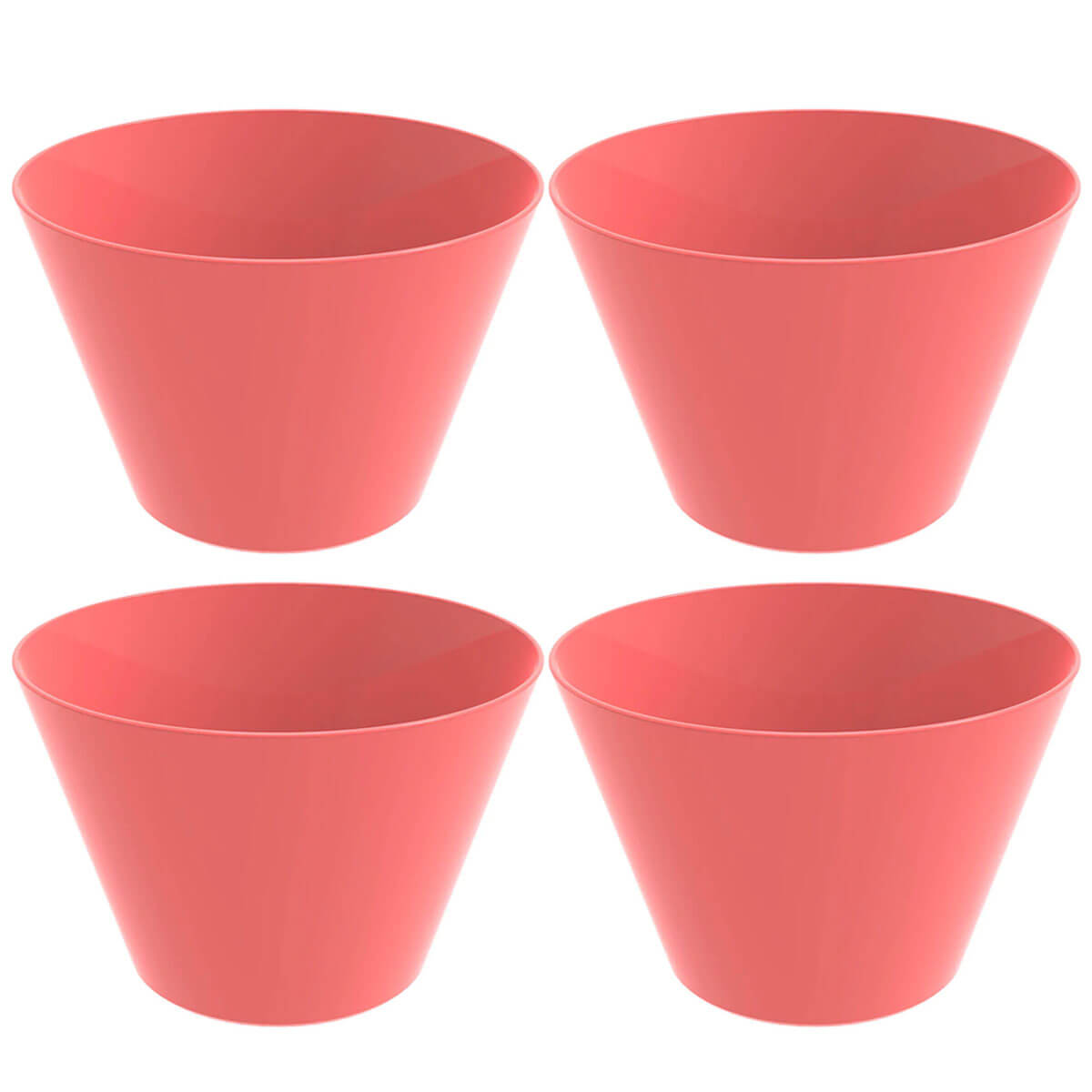 4 Potes Balde para Pipoca 3,8L Plástico Resistente Crippa Pipoqueira Rosa Goiaba