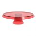 Boleira Porta Bolo com Cúpula e Pé 25cm Vermelho Transparente Glassy Crippa Doces