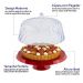 Boleira Porta Bolo com Cúpula e Pé 25cm Vermelho Transparente Glassy Crippa Doces