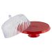 Boleira Porta Bolo com Cúpula e Pé 25cm Vermelho Transparente Glassy Crippa Doces