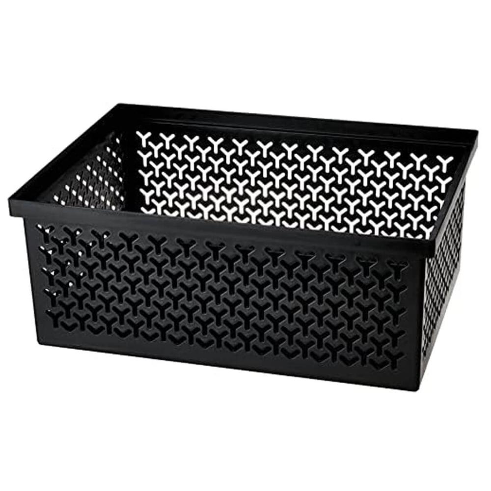 Cesto Organizador Preto Crippa Caixa Média Retangular Closet Escritório Banheiro