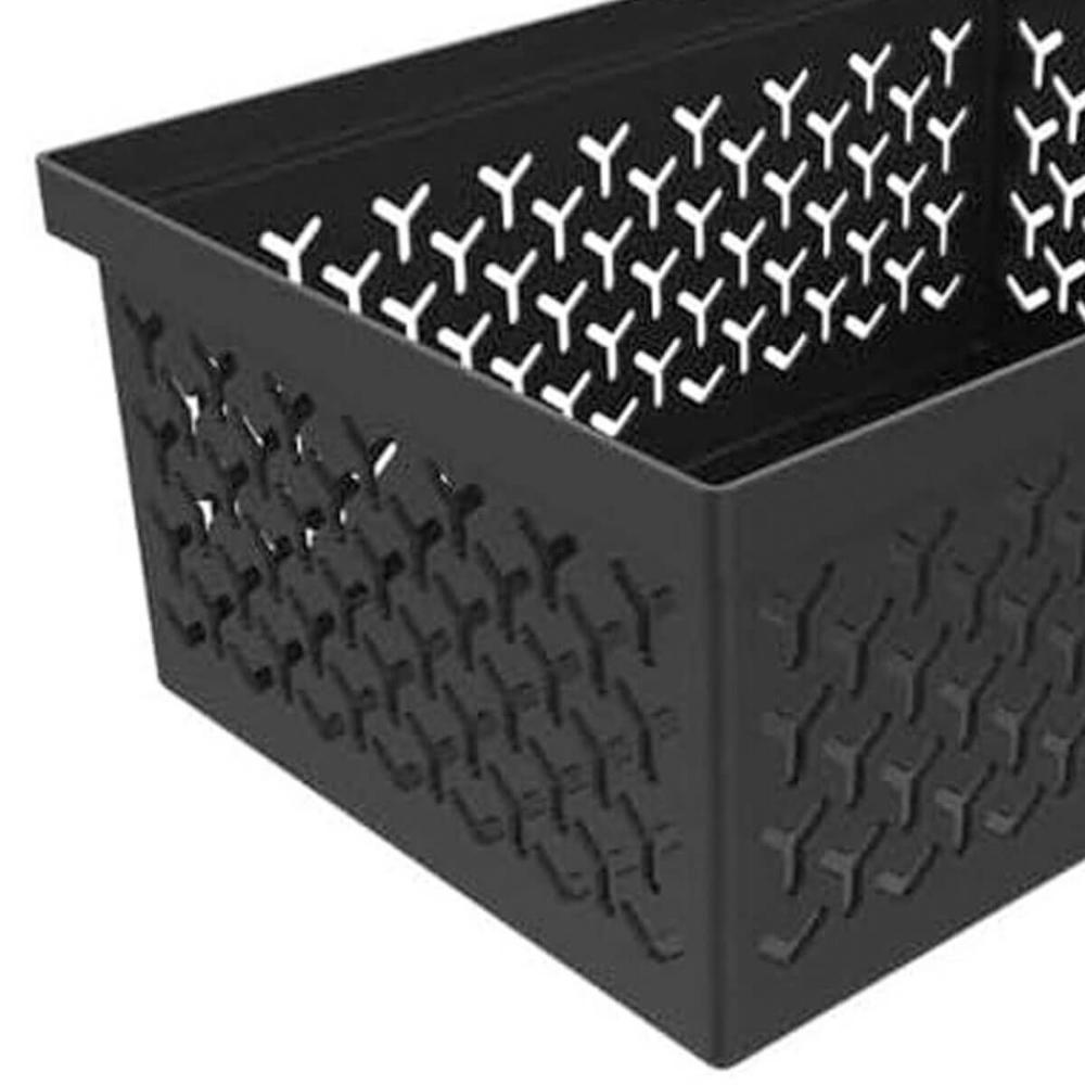 Cesto Organizador Preto Crippa Caixa Média Retangular Closet Escritório Banheiro
