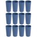 Conjunto 12 Copos Altos de Plástico 500ml Refeitório Escola Crippa Azul Madrugada