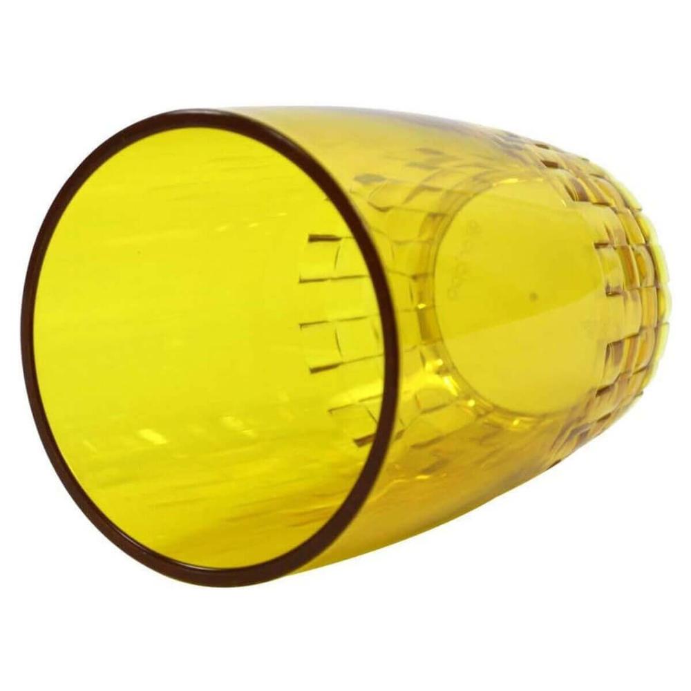 Kit 12 Copos Crippa 300ml Plástico Amarelo Água Suco Refrigerante Escolar Lanche 