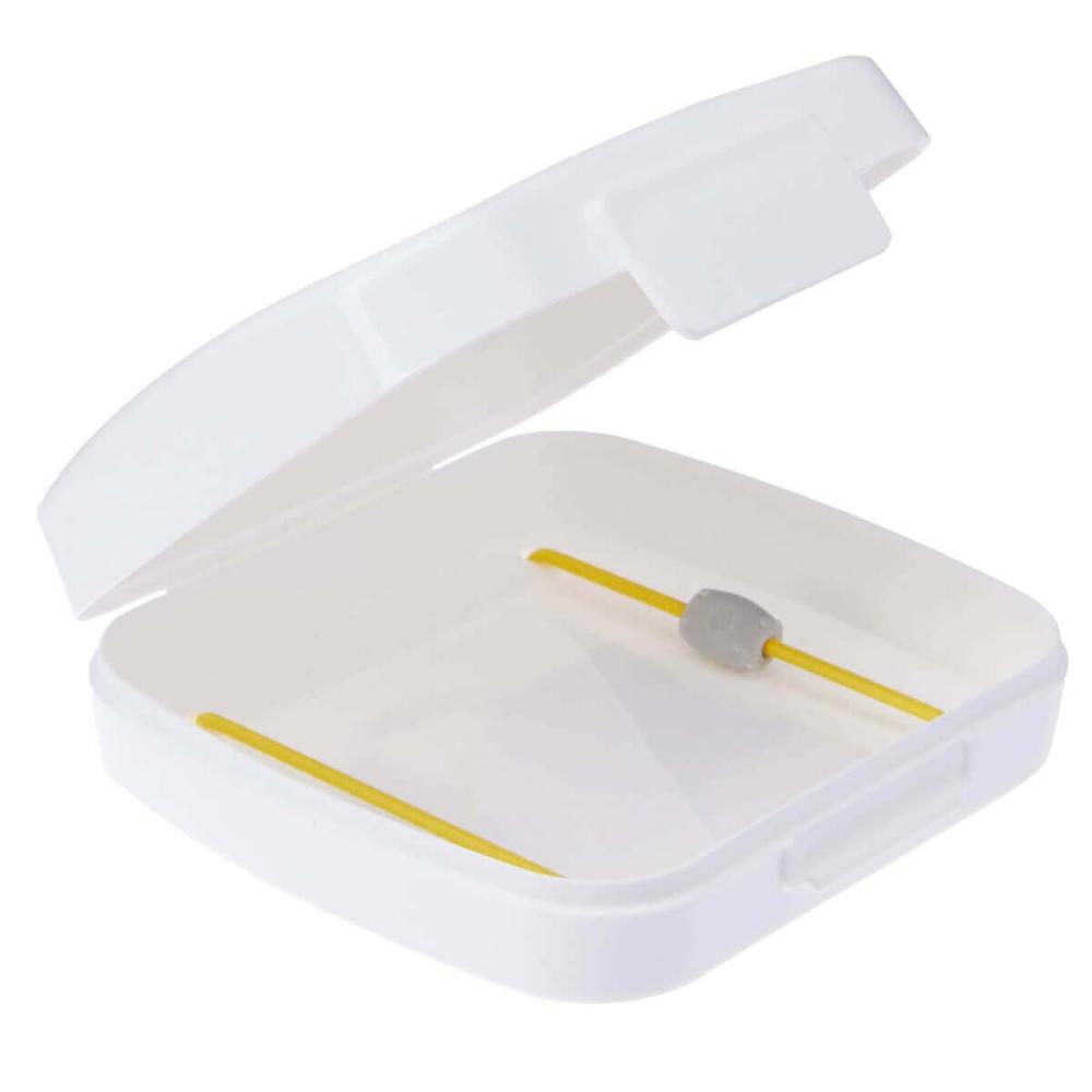 Kit 2 Porta Cotonetes Portátil Branco para Viagem Acessórios com Elástico Interno Crippa