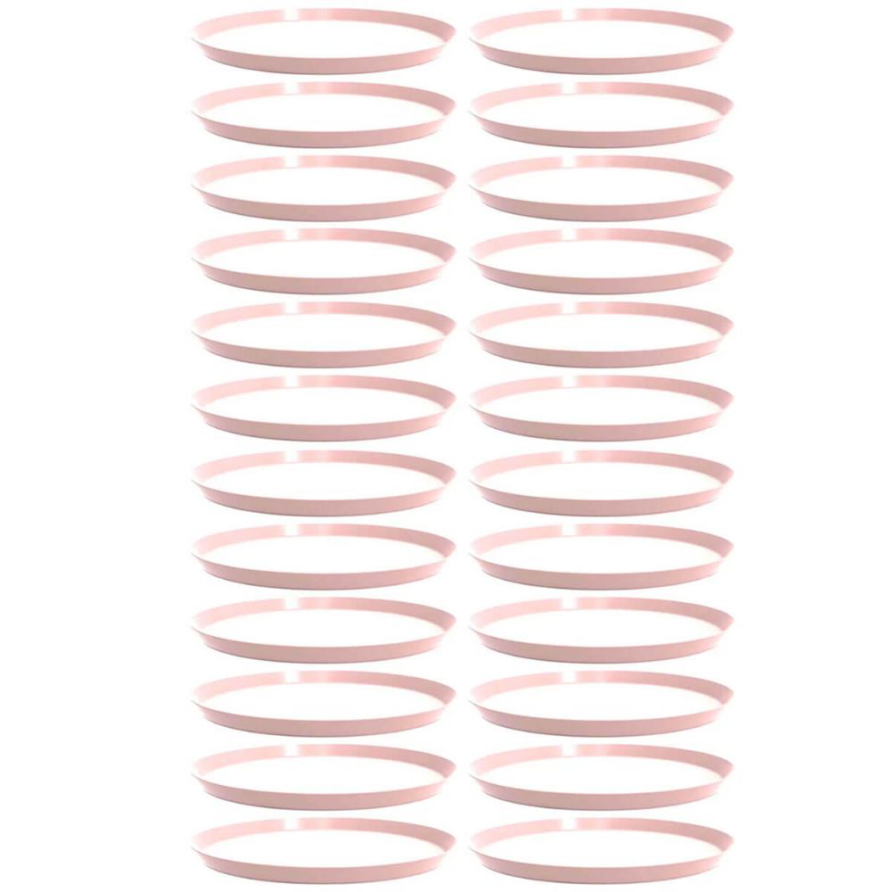 Kit 24 Bandejas Redonda 34cm Servir Rosa Himalaia Bubble Crippa Bar Restaurante 