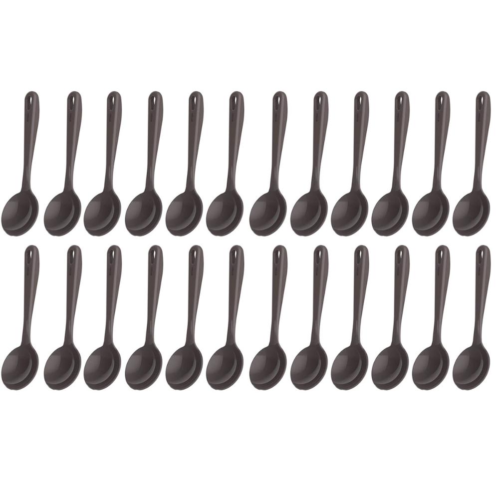 Kit 24 Conchas Nylon 32cm Cinza Molho Sopa Feijão Cozinha Kitch Crippa Tornado
