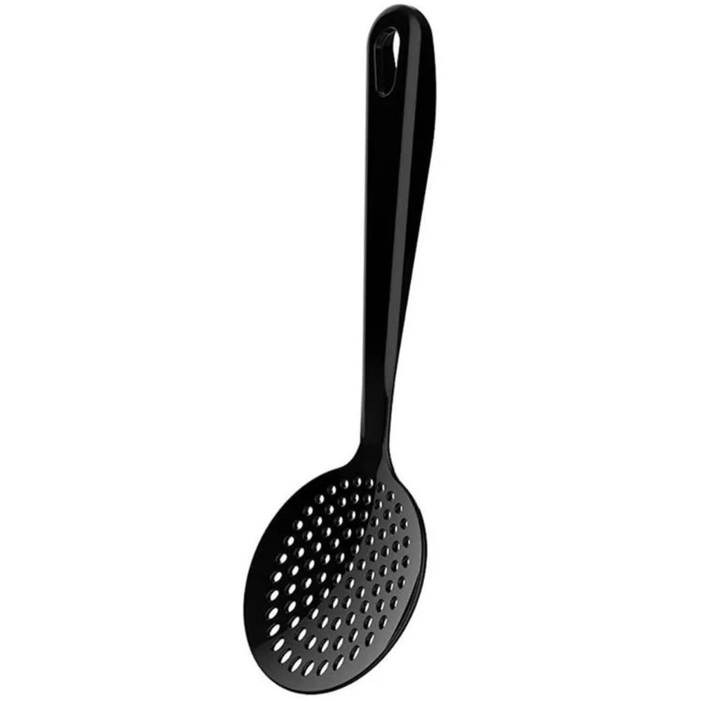 Kit 24 Espumadeiras Cozinha Preto Fritura Arroz Escumadeira Culinária de Nylon Kitch Crippa