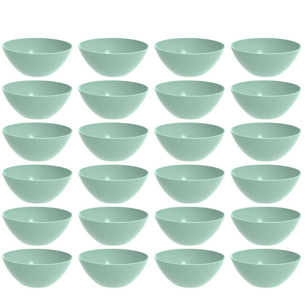 Kit 24 Tigelas Redondas 2,3L Travessa Verde Menta Servir Salada Sobremesa Crippa