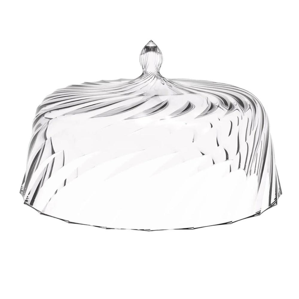 Kit 3 Porta Bolos Tortas Doces 25cm Transparente Glassy com Cúpula Crippa Hotel Padaria