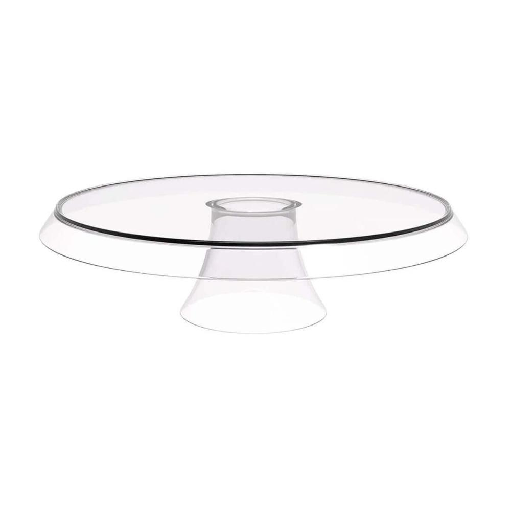 Kit 8 Bases Porta Bolos Tortas Doces 30cm com Pé Transparente Glassy Crippa