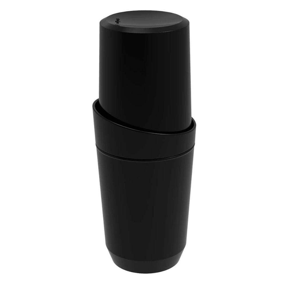 Kit Banheiro Preto Crippa 4 Peças Porta Escova Porta Sabonete Líquido Porta Algodão e Saboneteira
