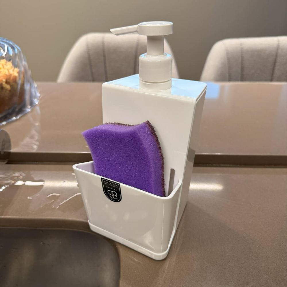Lixeira Basculante 9 Litros e Porta Detergente Líquido Branco Crippa 500ml Smart