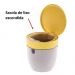 Lixeira Pequena Crippa para Cozinha Pia Com Aro Interno 2,5L Redonda Branco e Preto