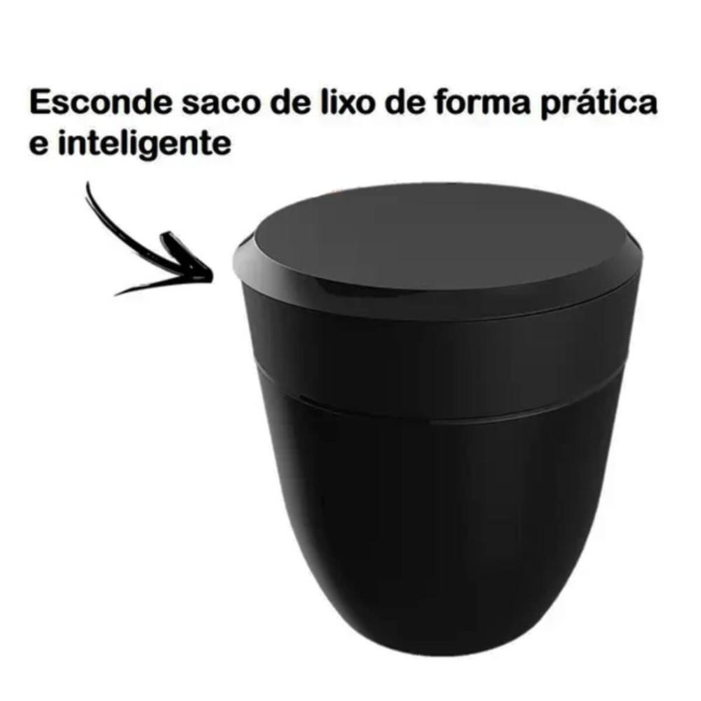 Lixeira Redonda Crippa Com Aro Interno 25l Smart S Preto