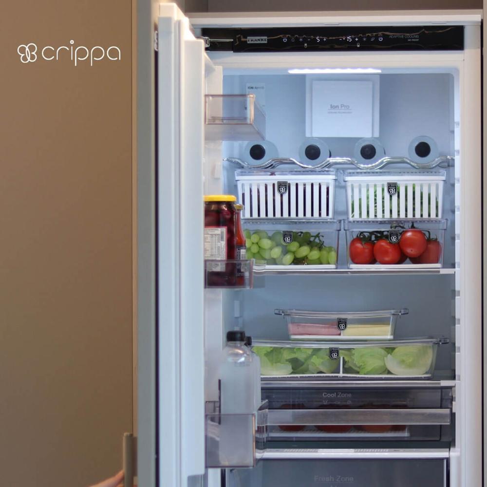 Organizador de Geladeira com Grade 2,3L Transparente Pequeno Frutas Legumes Crippa
