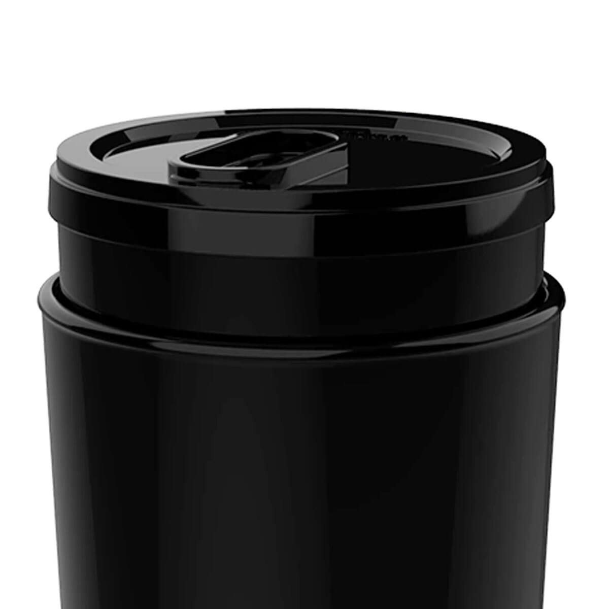 Porta Algodão e Cotonete com Tampa Stone Crippa Preto Pia Bancada Banheiro