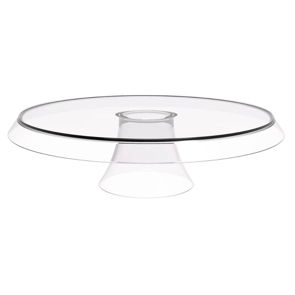 Porta Bolo com Cúpula e Pé 30cm Transparente Glassy Crippa Boleira Torta Doces