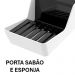 Porta Detergente com Suporte para Sabão e Esponja Branco e Preto Smart Crippa Pia