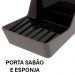 Porta Detergente com Suporte para Sabão e Esponja Preto Smart S Crippa Cozinha