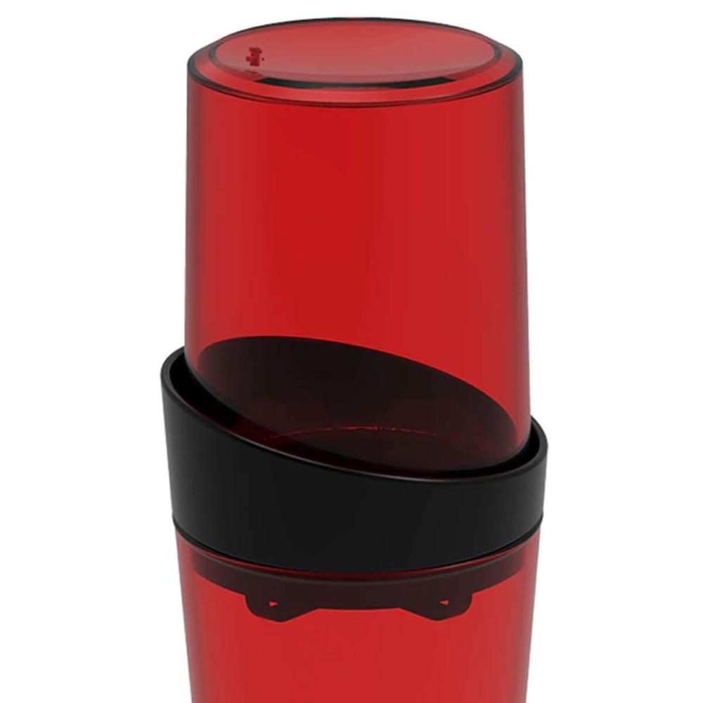 Porta Escova de Dentes com Tampa Crippa Vermelho Transparente Banheiro Lavabo Pia