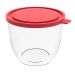 Pote com Tampa 1,9L Redondo Crippa Transparente e Vermelho Bacia Alimentos Frutas