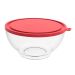 Pote com Tampa 3,1L Redondo Crippa Transparente e Vermelho Bacia Alimentos Frutas