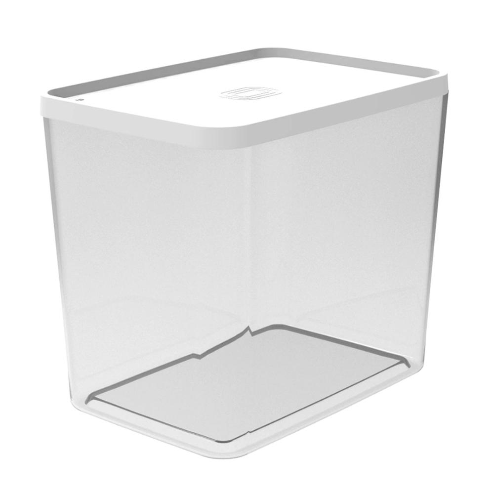 Pote para Mantimentos com Tampa 5L Crippa Transparente e Branco Porta Alimentos Condimentos