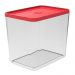 Pote para Mantimentos com Tampa 5L Crippa Transparente e Vermelho Porta Alimentos Condimentos