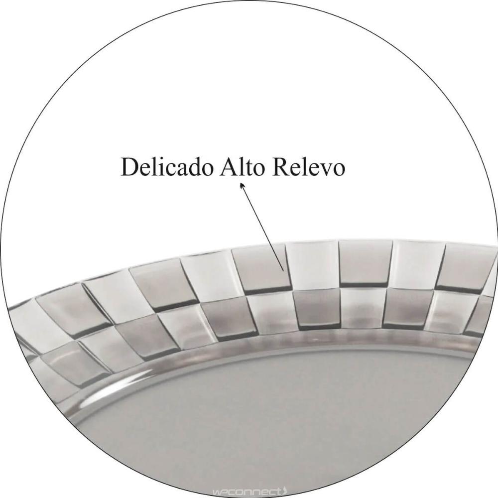 Prato Grande 26cm Transparente Crippa Bandeja para Servir Mesa Posta Porções Aperitivos