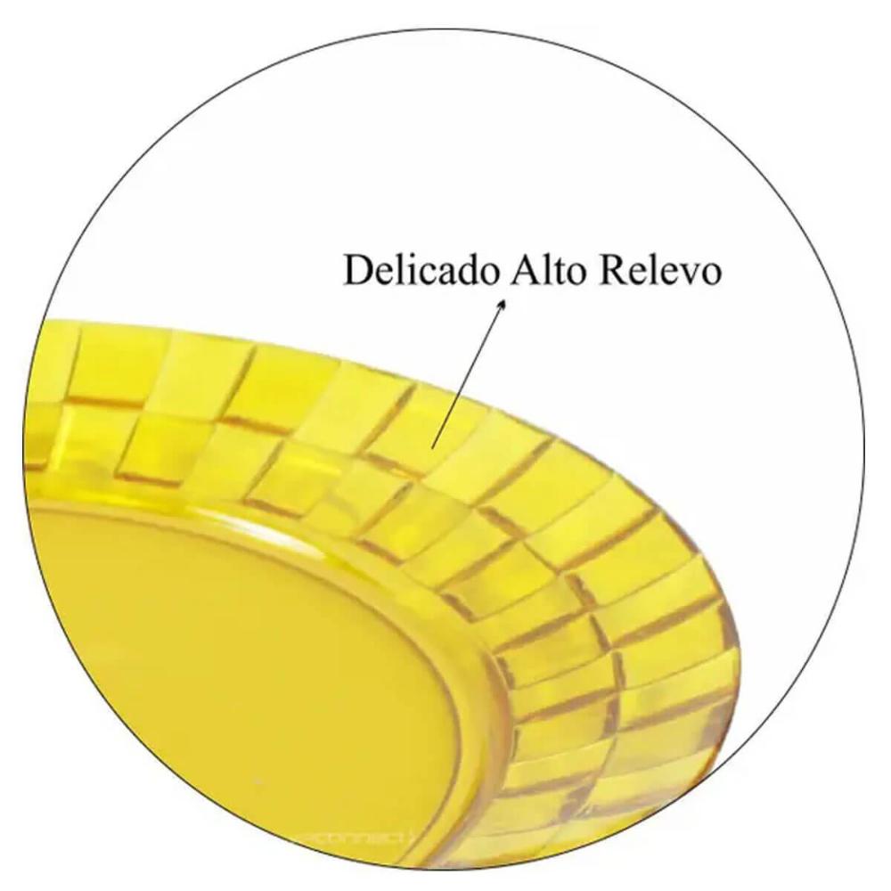 Prato Médio Amarelo Crippa Bandeja para Servir Mesa Posta Porções Aperitivos