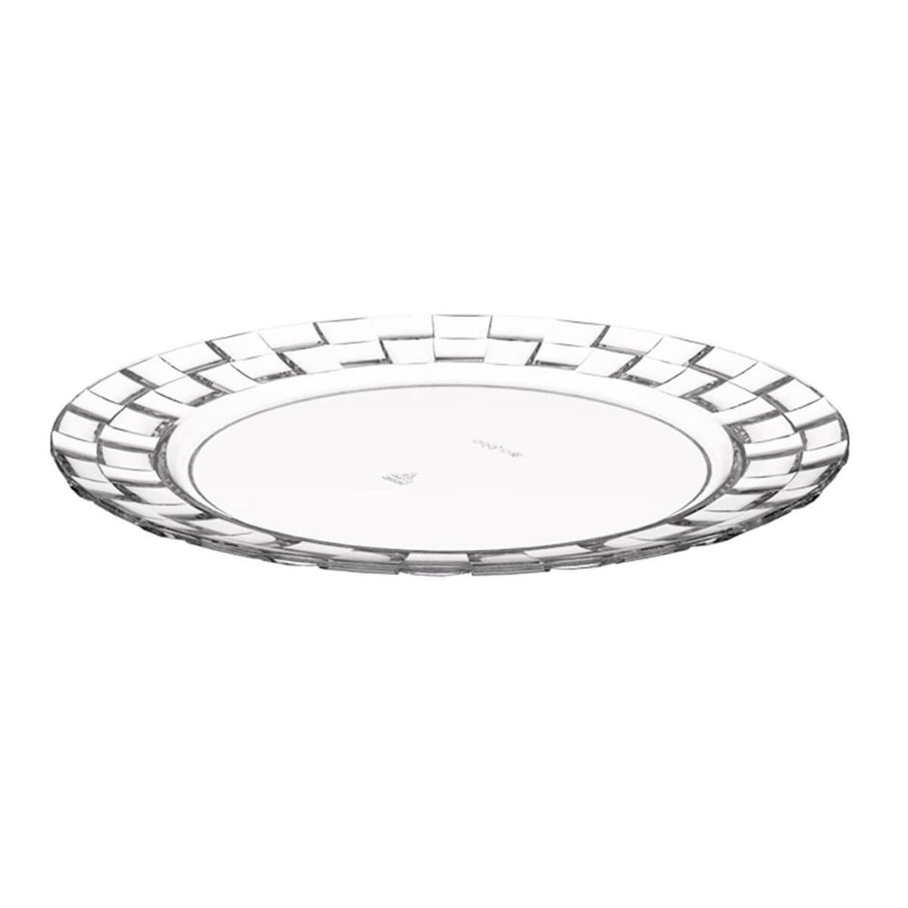 Prato Médio Transparente Crippa para Servir Sobremesa Doces Mesa Posta Aperitivos