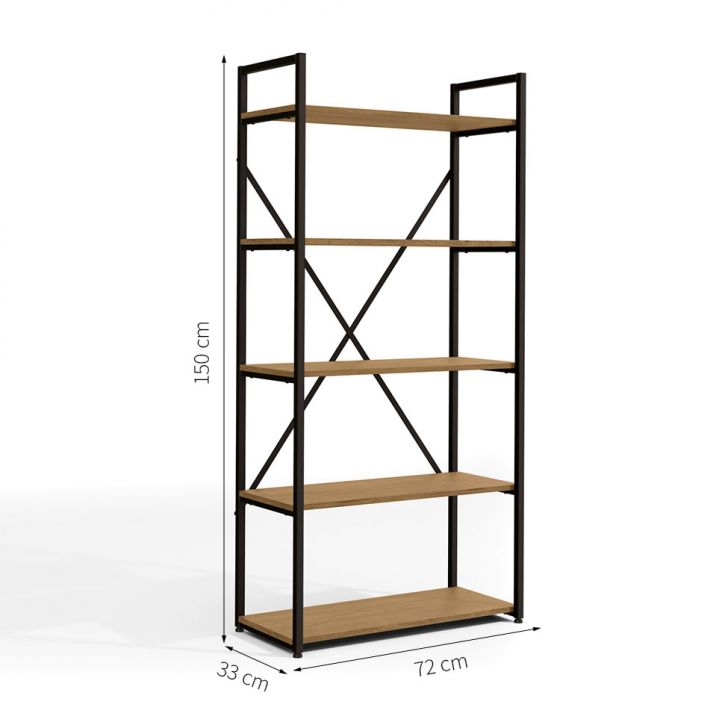 [OUTLET] Estante para Escritório Fahen Freijó e Preta 150 cm